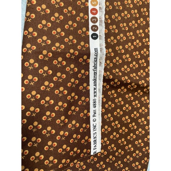 Andover Fabrics Brown Floral Print Cotton 1/4 yard x 44" Crafting Quilting Fabri - Picture 4 of 5